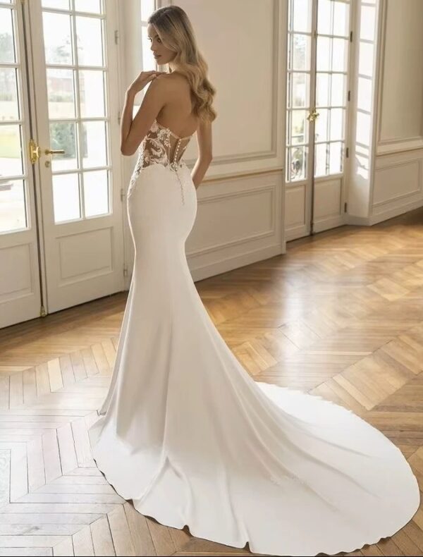 SoDigne Mermaid Wedding Dresses Sweetheart Sleeveless Appliques Bridal Dress Beach Customized Wedding Gown Robe De Mairee - Imagen 2