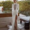 SoDigne Mermaid Wedding Dresses High Neck Full Sleeves Satin/Lace Bridal Dress Long Wedding Gown Robe De Mairee ﻿Customized
