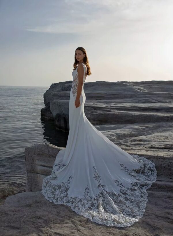 SoDigne Mermaid Wedding Dresses Scoop Neck Sleeveless Appliques Bridal Gowns Beach Wedding Dress vestido de noiva Customized - Imagen 3
