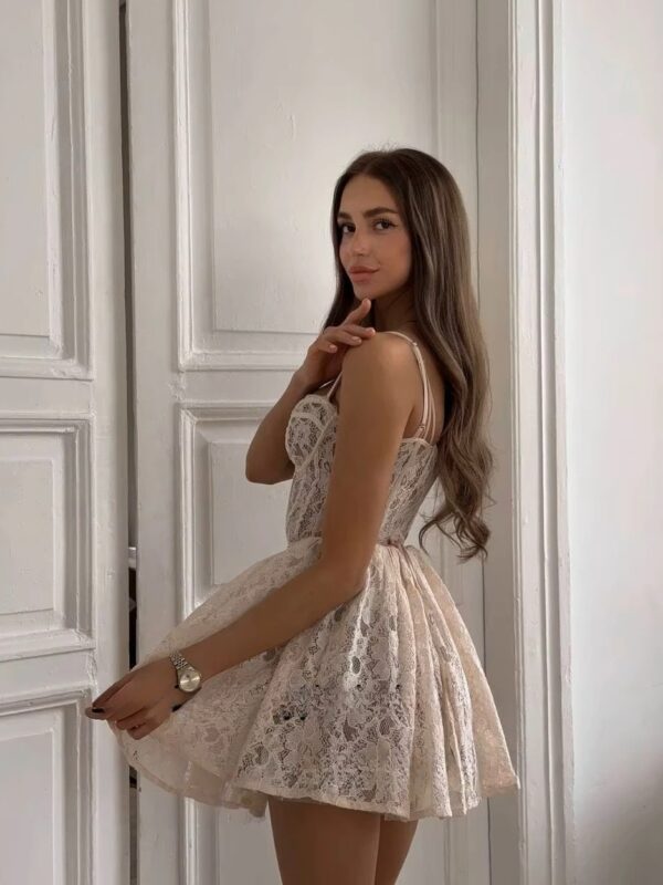 SoDigne A-line Lace Mini Wedding Dress Sweetheart Sleeveless Bride Dresses Beach Bridal Gowns vestidos de novia Customized - Imagen 2